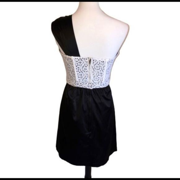Judith March One Shoulder Satin Lace Dress Small - Picture 5 of 7